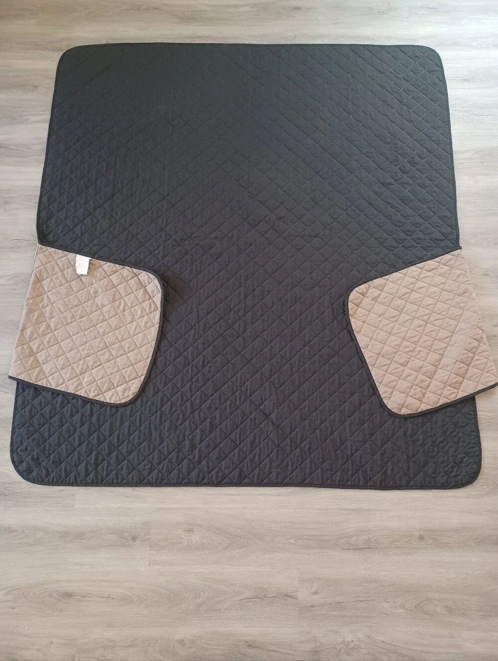 Couch Cover Furniture Protector Quilted Reversible for Pets Children Tan & Black